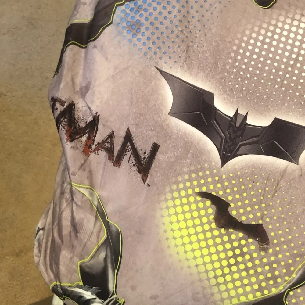 Batman Gray Sheet with Black and Neon Yellow & Blue Accents